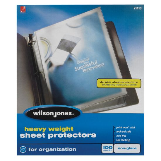 Picture of Wilson Jones Top-Loading Sheet Protectors, Heavyweight, Non-Glare, Box Of 100