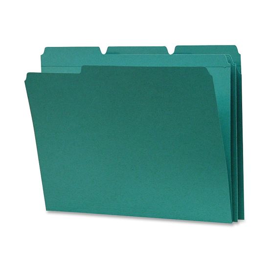 Picture of Smead 1/3-Cut 2-Ply Color File Folders, Letter Size, Teal, Box Of 100