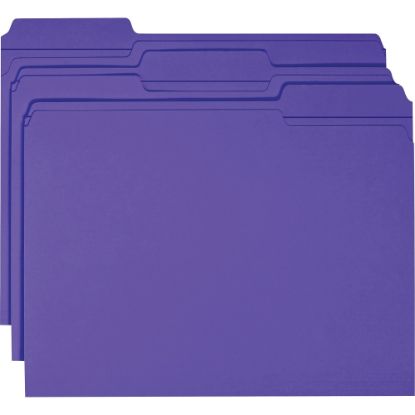 Picture of Smead 1/3-Cut 2-Ply Color File Folders, Letter Size, Purple, Box Of 100