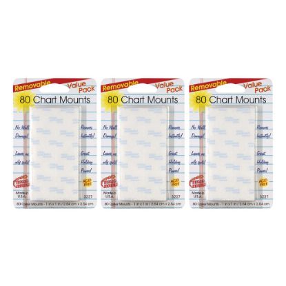 Picture of Magic-Mounts Removable Chart Tabs, 1in x 1in, 80 Tabs Per Pack, Set Of 3 Packs