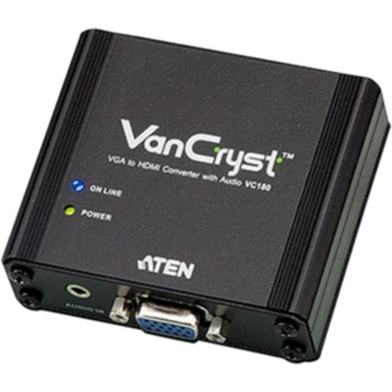 Picture of ATEN VGA to HDMI Converter with Audio-TAA Compliant - Functions: Signal Conversion - 1920 x 1200 - VGA - Audio Line In - 1 Pack