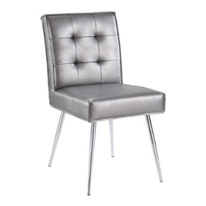 Picture of Ave Six Amity Tufted Dining Chair, Sizzle Pewter/Silver