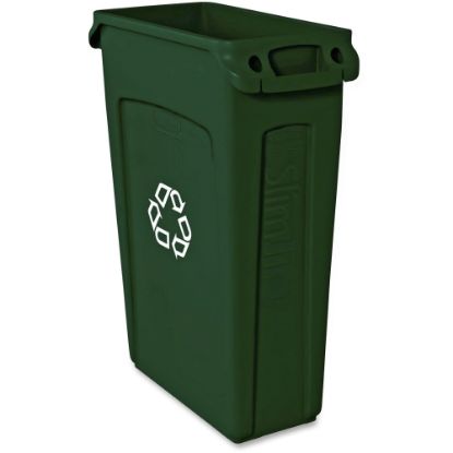 Picture of Rubbermaid Commercial Slim Jim Waste Receptacle, 23 Gallons, Green