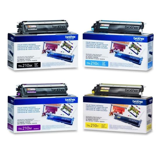 Picture of Brother TN210 4-Color Black/Cyan/Magenta/Yellow Toner Cartridges, Pack Of 4 Cartridges, TN210SET-OD