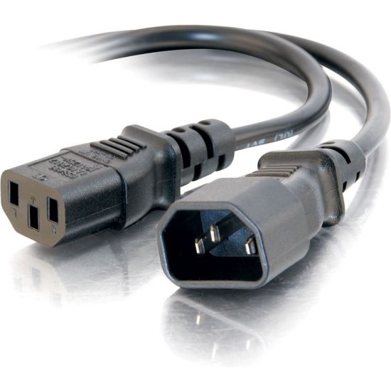 Picture of C2G 15ft 18 AWG Computer Power Extension Cord (IEC320C14 to IEC320C13) - 15ft