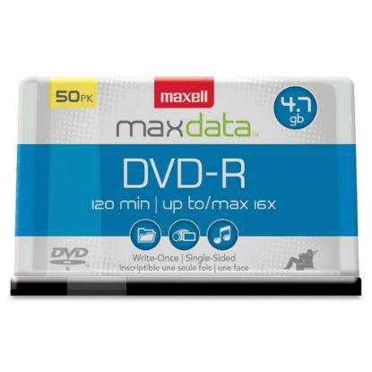 Picture of Maxell DVD-R Recordable Media Spindle, 4.7GB/120 Minutes, Pack Of 50