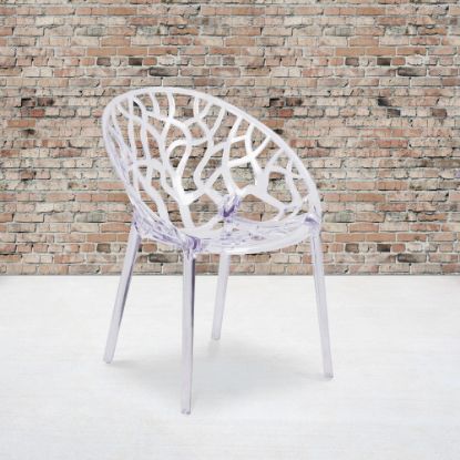 Picture of Flash Furniture Specter Series Transparent Oval-Shaped Stacking Side Chair, Clear