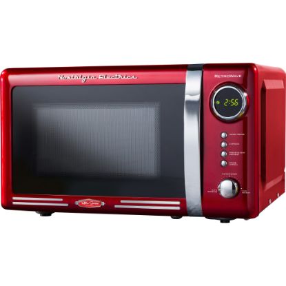 Picture of Nostalgia Electrics Retro 0.7 Cu Ft 700-Watt Countertop Microwave, Retro Red