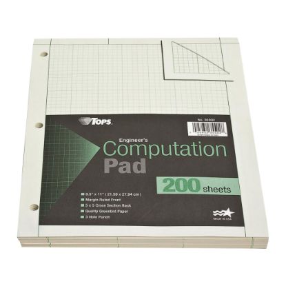 Picture of TOPS? Engineers Computation Pad, 8 1/2in x 11in, 200 Sheets, Green