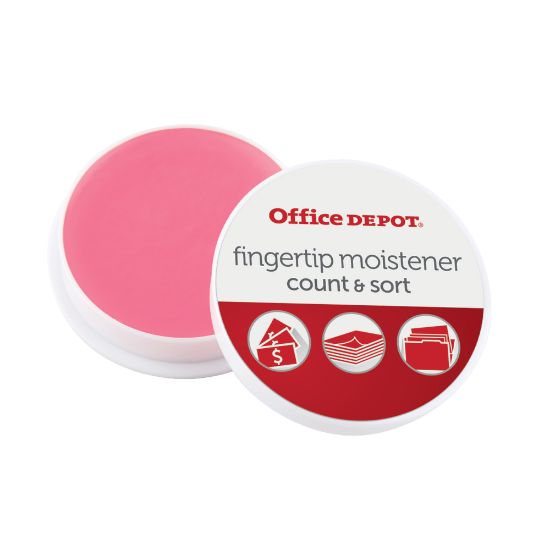 Picture of Office Depot Brand Fingertip Moisteners, 10 Grams, Pink, Pack Of 3