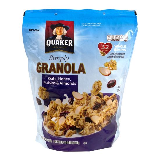 Picture of Quaker Simply Granola Oats, Honey, Raisins & Almonds, 34.5 Oz, Pack Of 2 Boxes