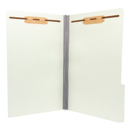 Picture of Expanding Pressboard Folders With 2 Fasteners, 2in Expansion, Legal Size, Light Green, Box Of 25