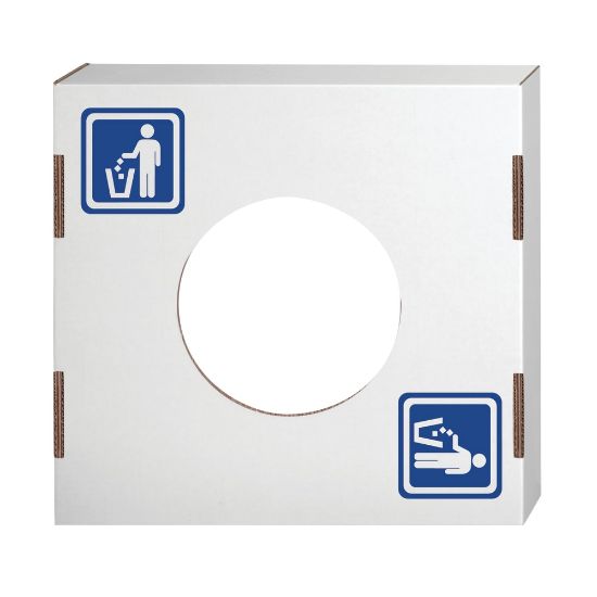 Picture of Bankers Box Waste And Recycling Bin Lids, Waste, 18 1/4in x 18 1/4in x 6in, 60% Recycled, White/Blue, Pack Of 10