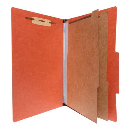 Picture of Folders With 2 Dividers, 6 Fasteners, Legal Size, Red, Box Of 15