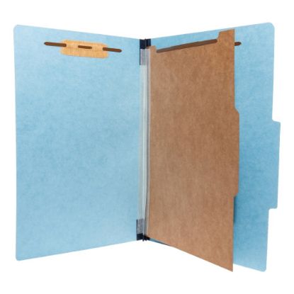 Picture of Folders With 1 Divider, 4 Fasteners, 2in Expansion, Legal Size, Blue, Box Of 20