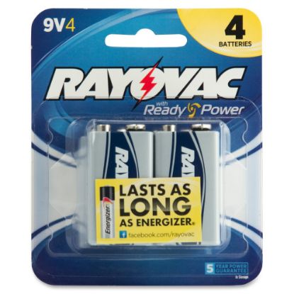 Picture of Rayovac Battery - For Multipurpose - 9V - 9 V DC - 36 / Carton