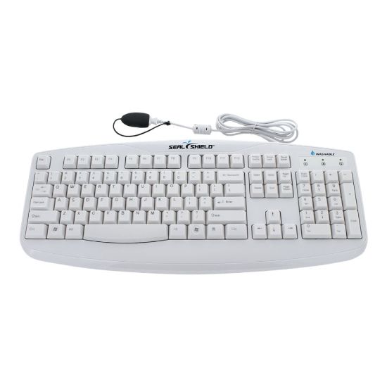 Picture of Seal Shield Silver Storm Wired Keyboard, White, STWK503