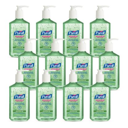 Picture of PURELL Advanced Hand Sanitizer Soothing Gel, Fresh Scent, 12 fl oz Pump Bottle, Case Of 12