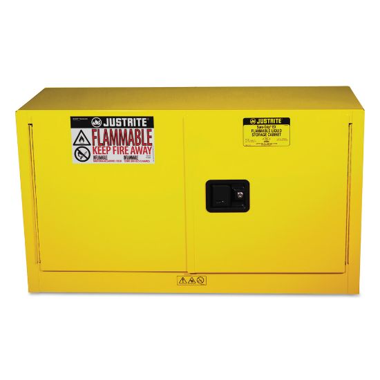 Picture of Yellow Piggyback Safety Cabinets, Self-Closing Cabinet, 17 Gallon