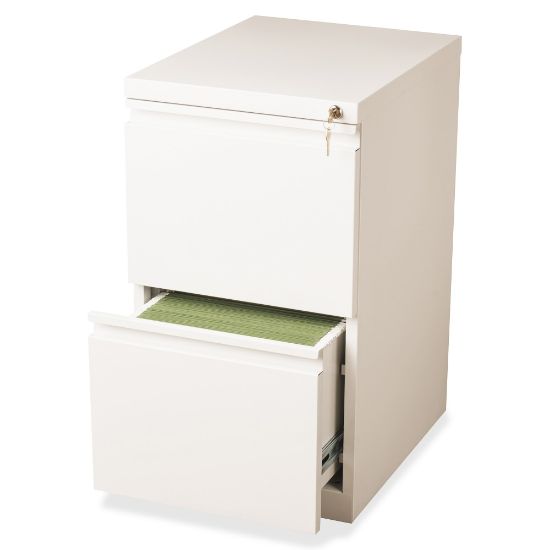 Picture of WorkPro 20inD Vertical 2-Drawer Letter-Size Mobile Pedestal File Cabinet, Metal, White