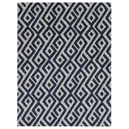 Picture of Foss Floors Area Rug, 6ftH x 8ftW, Abstract, Blue/White