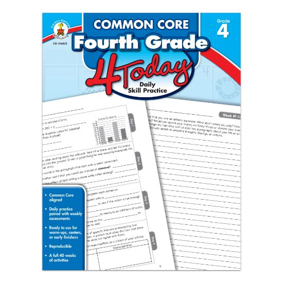 Picture of Carson-Dellosa Common Core 4 Today Workbook, Grade 4