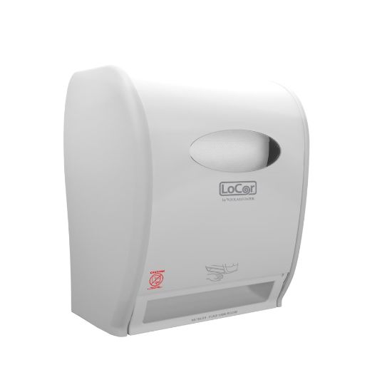 Picture of Solaris Paper LoCor Wall-Mount Electric Paper Towel Dispenser, White