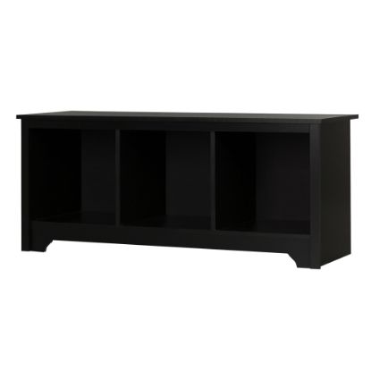 Picture of South Shore Vito Cubby Storage Bench, 19-3/4inH x 51-1/4inW x 16inD, Pure Black