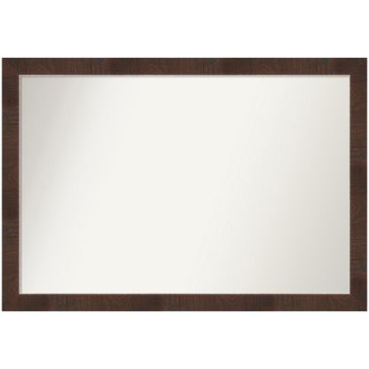 Picture of Amanti Art Narrow Non-Beveled Rectangle Framed Bathroom Wall Mirror, 27-1/4in x 39-1/4in, Wildwood Brown