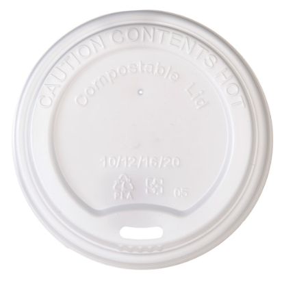 Picture of Highmark ECO Compostable Hot Coffee Cup Lids, White, Pack Of 800