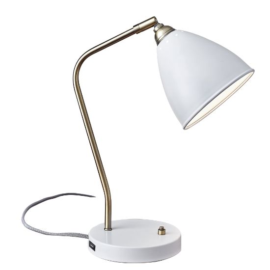 Picture of Adesso Chelsea Desk Lamp, 21inH, White Shade/White Base