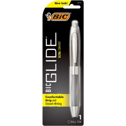 Picture of BIC Glide Ultra Comfort Retractable Ballpoint Pen, Medium Point, 0.7 mm, Frosted Gray Barrel, Black Ink