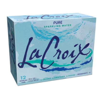 Picture of LaCroix Sparkling Water, Pure, 12 Oz, Case Of 12