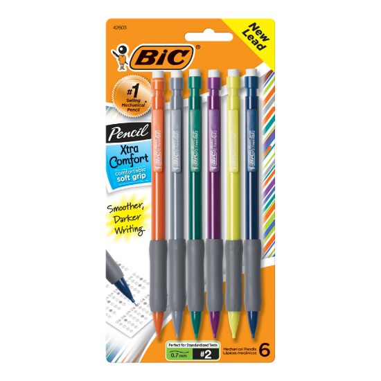 Picture of BIC Xtra Comfort Mechanical Pencils, 0.7 mm, Assorted Barrel Colors, Pack Of 6