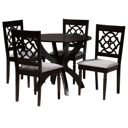 Picture of Baxton Studio Tonia Dining Set, 29-15/16inH x 35-7/16inW x 35-7/16inD, Gray/Dark Brown