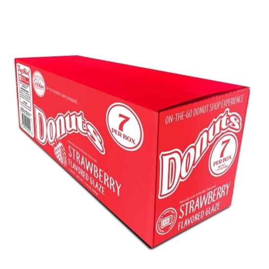 Picture of Golden Dough & Co. Strawberry Glazed Donuts, 2.7 Oz, Box Of 7 Donuts