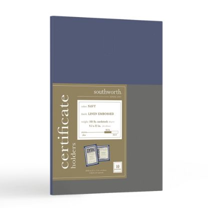 Picture of Southworth Certificate Holders, Navy Blue, Pack Of 10