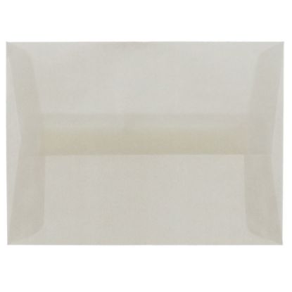 Picture of JAM Paper Translucent Envelopes, #4 Bar (A1), Gummed Seal, Platinum, Pack Of 25