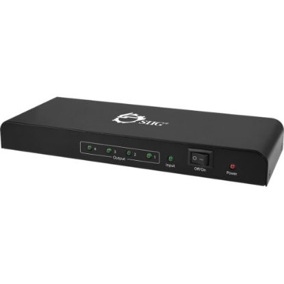 Picture of SIIG 4Kx2K HDMI 4-Port Splitter with 3D Supported - 49.21 ft Maximum Operating Distance - 1 x HDMI In - 4 x HDMI Out