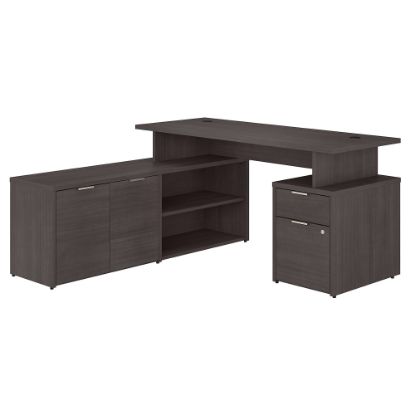 Picture of Bush Business Furniture Jamestown 60inW L-Shaped Corner Desk With Drawers, Storm Gray, Standard Delivery