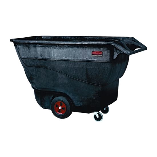 Picture of Rubbermaid Commercial Standard Duty Utility Truck - 1250 lb Capacity - Structofoam - x 33in Width x 72in Depth x 43in Height - Black - 1 Each