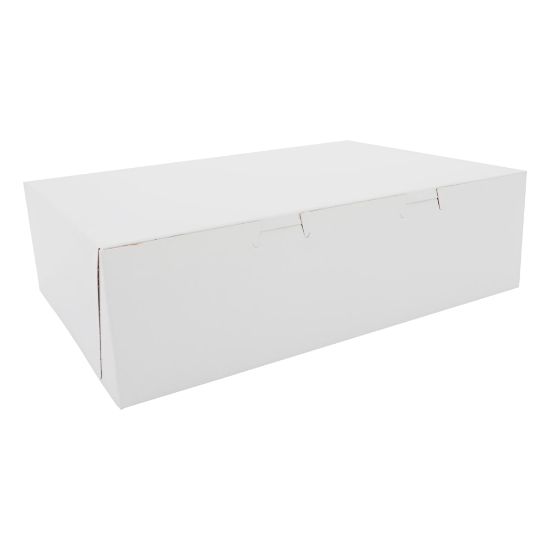 Picture of SCT Tuck-Top Bakery Boxes, 4inH x 14inW x 10inD, White, Pack Of 100 Boxes