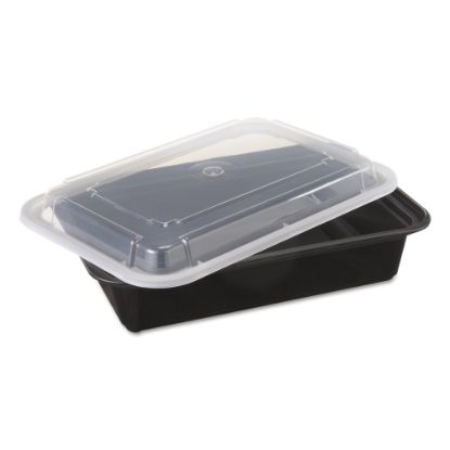 Picture of Pactiv VERSAtainer Containers, 38 Oz, Black/Clear, Pack Of 150 Containers