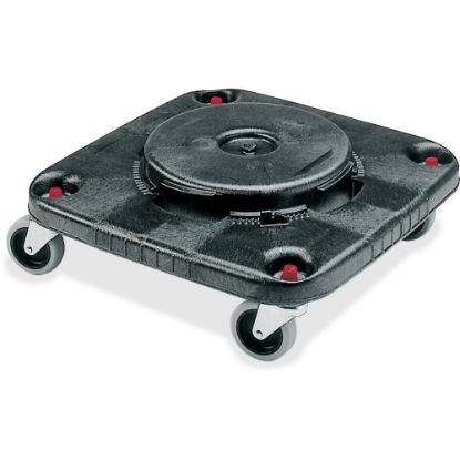 Picture of Rubbermaid Commercial Brute Square Container Dolly - 300 lb Capacity - Plastic - x 17.3in Width x 6.3in Height - Black - 1 Each