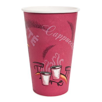 Picture of Solo Cup Bistro Design Hot Drink Cups, 16 Oz, Maroon, Carton Of 1,000