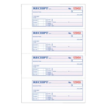 Picture of Adams Carbonless Money/Rent Receipt Book, 3-Part, 7 5/8in x 11in, Book Of 100 Sets