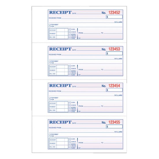 Picture of Adams Carbonless Money/Rent Receipt Book, 3-Part, 7 5/8in x 11in, Book Of 100 Sets