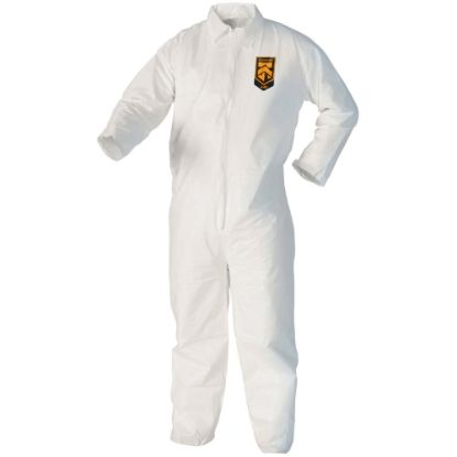 Picture of Kleenguard A40 Coveralls - Zipper Front - Large Size - Liquid, Flying Particle Protection - White - Comfortable, Zipper Front, Breathable - 25 / Carton