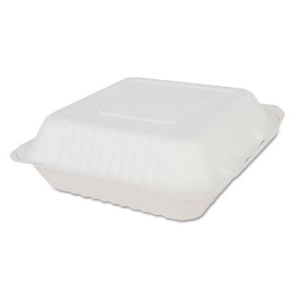 Picture of SCT ChampWare Molded-Fiber Clamshell 1-Compartment Containers, 9inH x 9inW x 3inD, White, Pack Of 200 Containers