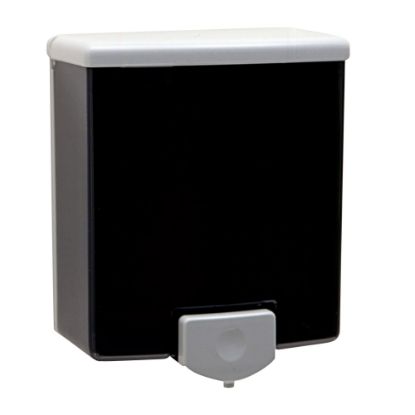 Picture of Bobrick Surface-Mounted Soap Dispenser, 6 3/8inH x 5 13/16inW x 3 3/8inD, Black/Gray